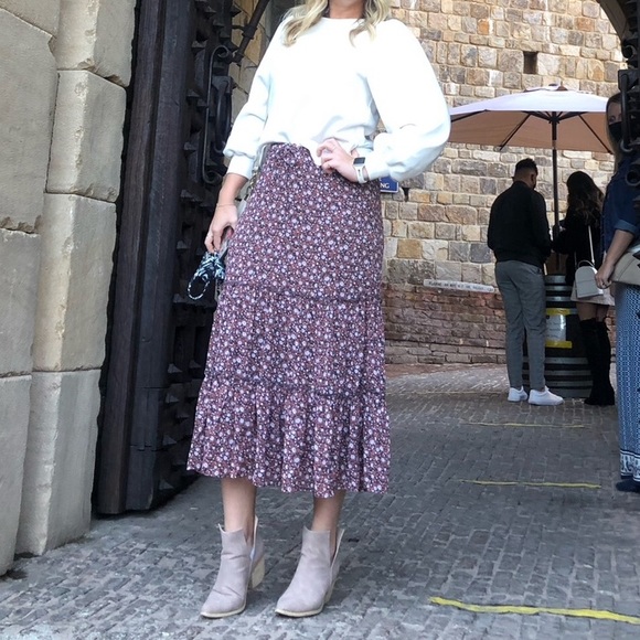 Aerie Midi Floral Skirt - Picture 1 of 5